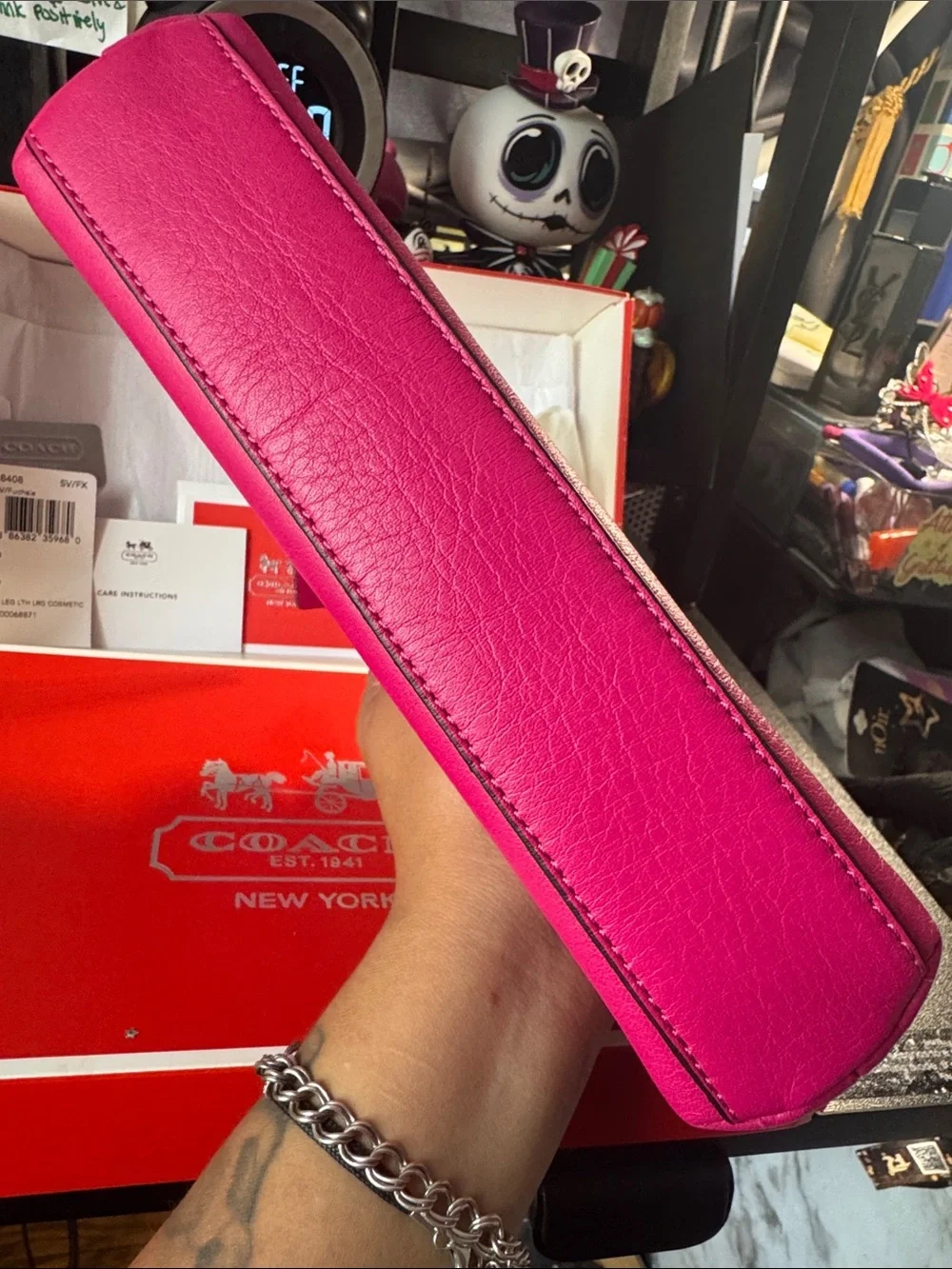 Coach Fuchsia Leather Pouch